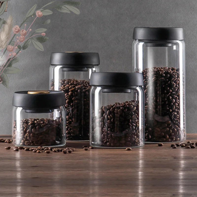 GIANXI Vakuumversiegelter Krug, Kaffeebohnen, Glas, luftdichter Kanister, Lebensmittel, Körner, Süßigkeiten, Frischhaltedose, Küchenzubehör