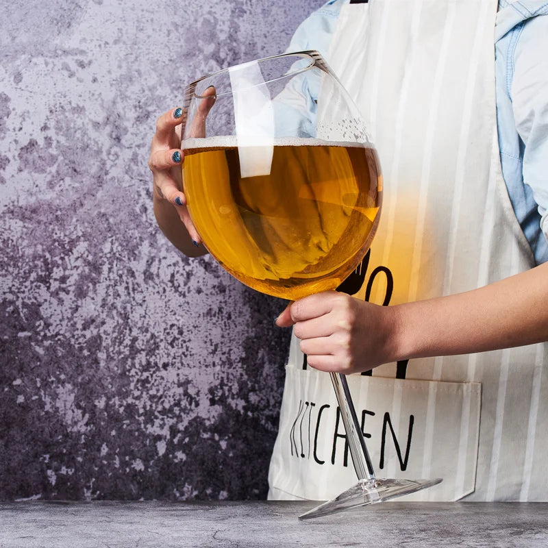 Frendorf | Riesige 106 Oz Weinglas und Bierkrug-Kombo - 3000ML Extra Großes Kristallglas für Partys, Hochzeiten und Feiern
