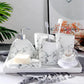 Frendorf | MarmoLuxe Badezimmer-Set 7-teilig | Elegantes Marmor-Design | Luxuriöse & Praktische Badaccessoires