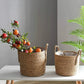 Skandinavischer Extra Large Strohtopf Meeresalgen Aufbewahrungskorb Topfpflanze Blumenkorb Handgewebter Boden Innenblumentopf