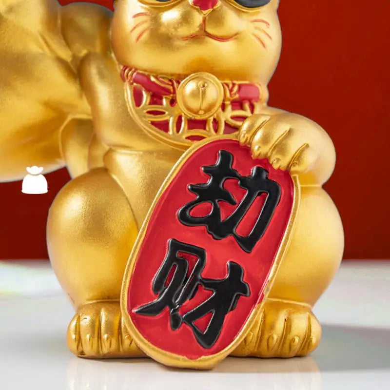 Große Hand, glücklicher Reichtum, winkende Katze, goldfarbene winkende Handkatze, Heimdekoration, willkommene winkende Katze, Skulptur, Statue, Dekor, Auto-Ornament, Shop-Geschenk