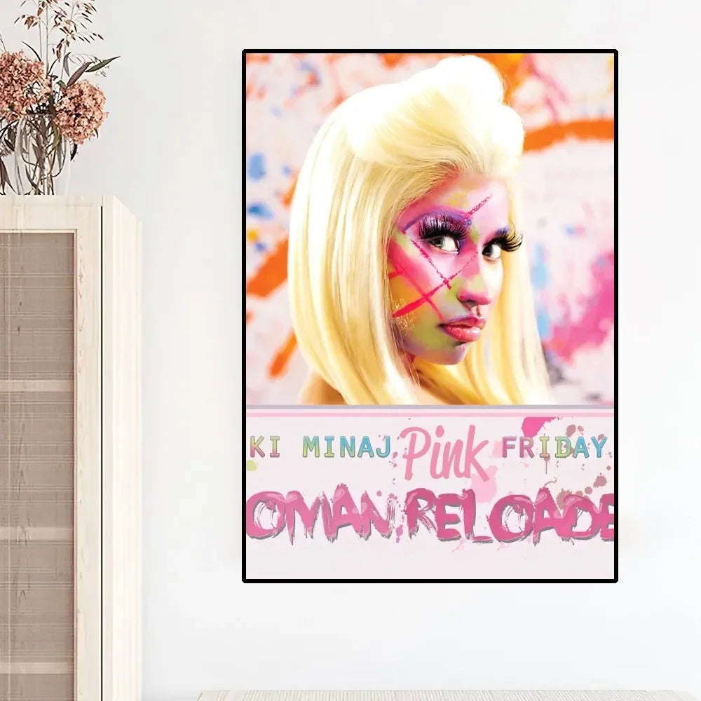 Moderne Pink Ästhetik Wandkunst Sängerin Nicki Mina HD Öl auf Leinwand Poster und Drucke Zuhause Schlafzimmer Wohnzimmer Dekor Geschenke
