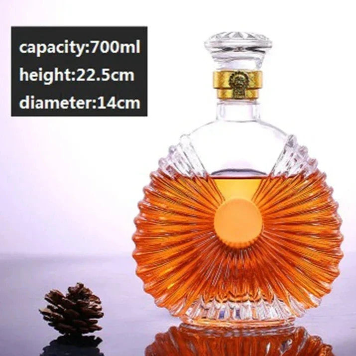 Frendorf | VeraLux Glas-Dekanter Set | Elegante Whisky-Karaffe | Luxuriöse Geschenkidee | Für Spirituosen & Wein