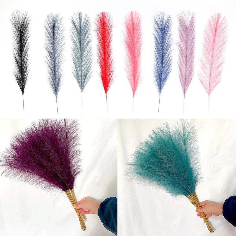 Frendorf | 10 Stück Künstliches Pampasgras – Blaue Fake-Reed-Blumen für Hochzeit, Zuhause, Party und Vasen-Dekoration