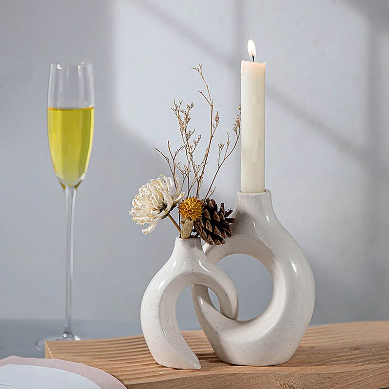 Vilead Keramik Kerzenhalter Donut Hause Dekoration Leuchter Abendessen Tisch Wohnzimmer Hochzeit Geschenk Decor Zubehör Nordic