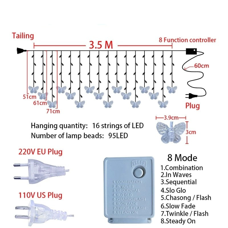 Butterfly LED Vorhanglichter