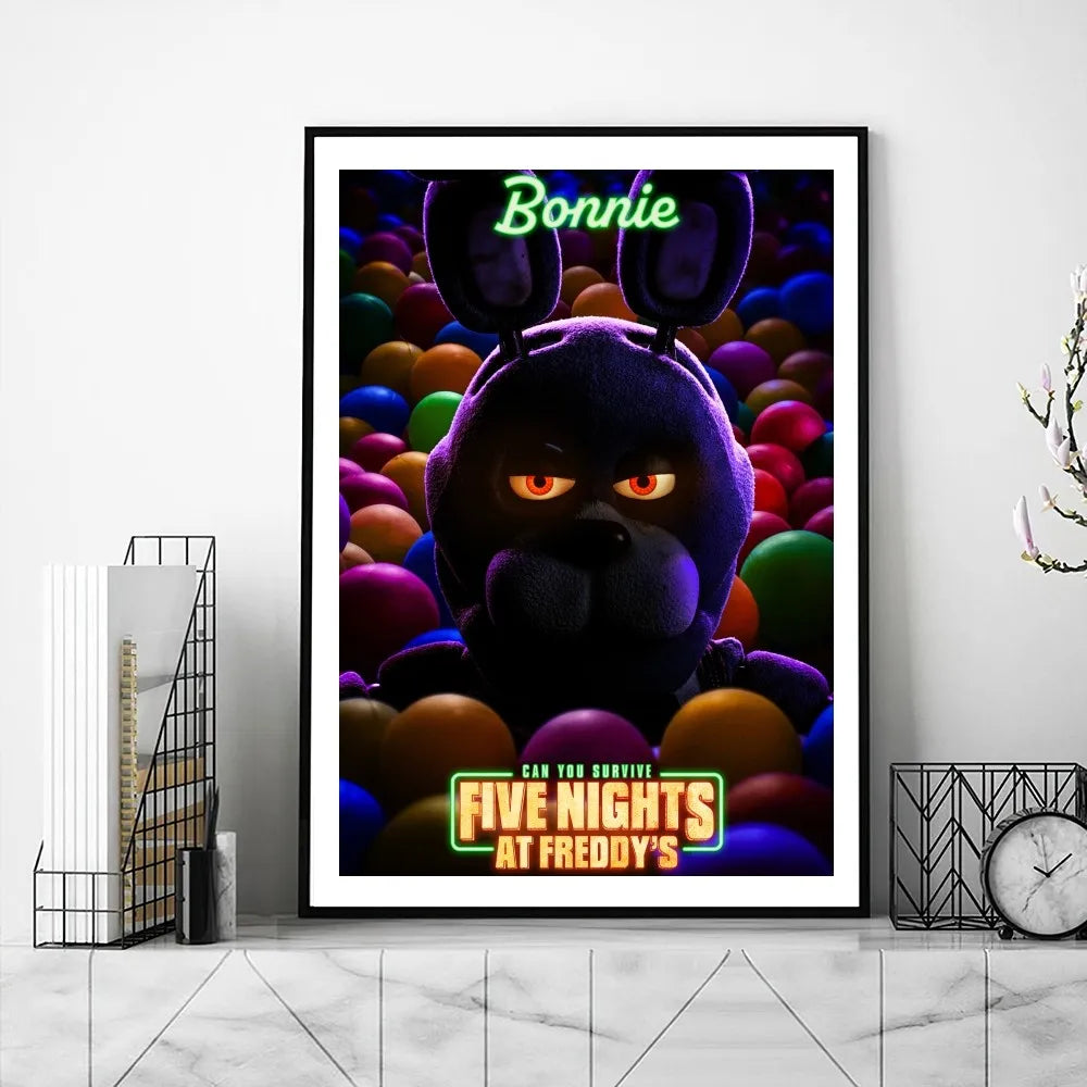 New FNAF Movie Poster Gallery Prints Painting Wall Canvas Pictures Living Room Sticker