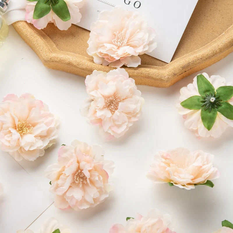 Frendorf | 10 Stück Künstliche Seiden-Pfingstrosenblüten – DIY Bastel Fake Staubblüten für Hochzeiten, Zuhause, Valentinstag und Außen Dekoration