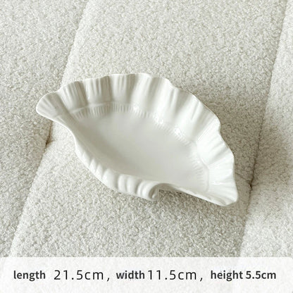 Creme Keramik Muschelteller