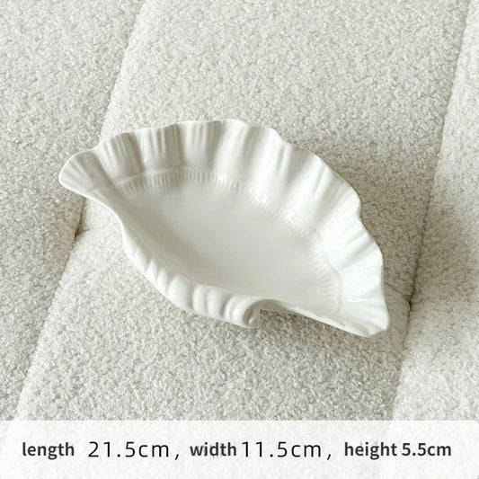 Creme Keramik Muschelteller