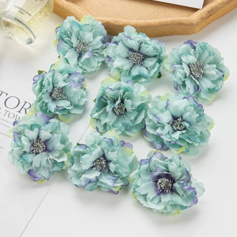 Frendorf | 10 Stück Künstliche Seiden-Pfingstrosenblüten – DIY Bastel Fake Staubblüten für Hochzeiten, Zuhause, Valentinstag und Außen Dekoration