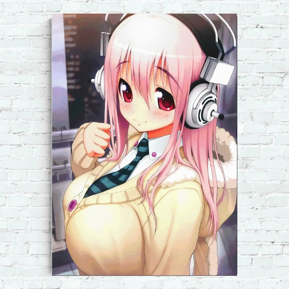 Super Sonico Anime Poster Home Office Wand Schlafzimmer Wohnzimmer Küche Dekoration Malerei