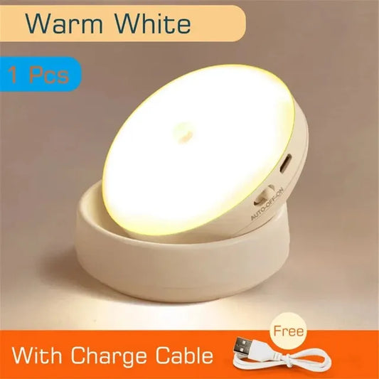 Magnetische Wandlampe – LED Nachtlicht mit Bewegungssensor, USB wiederaufladbar für Nachttisch, Schrank, Kleiderschrank