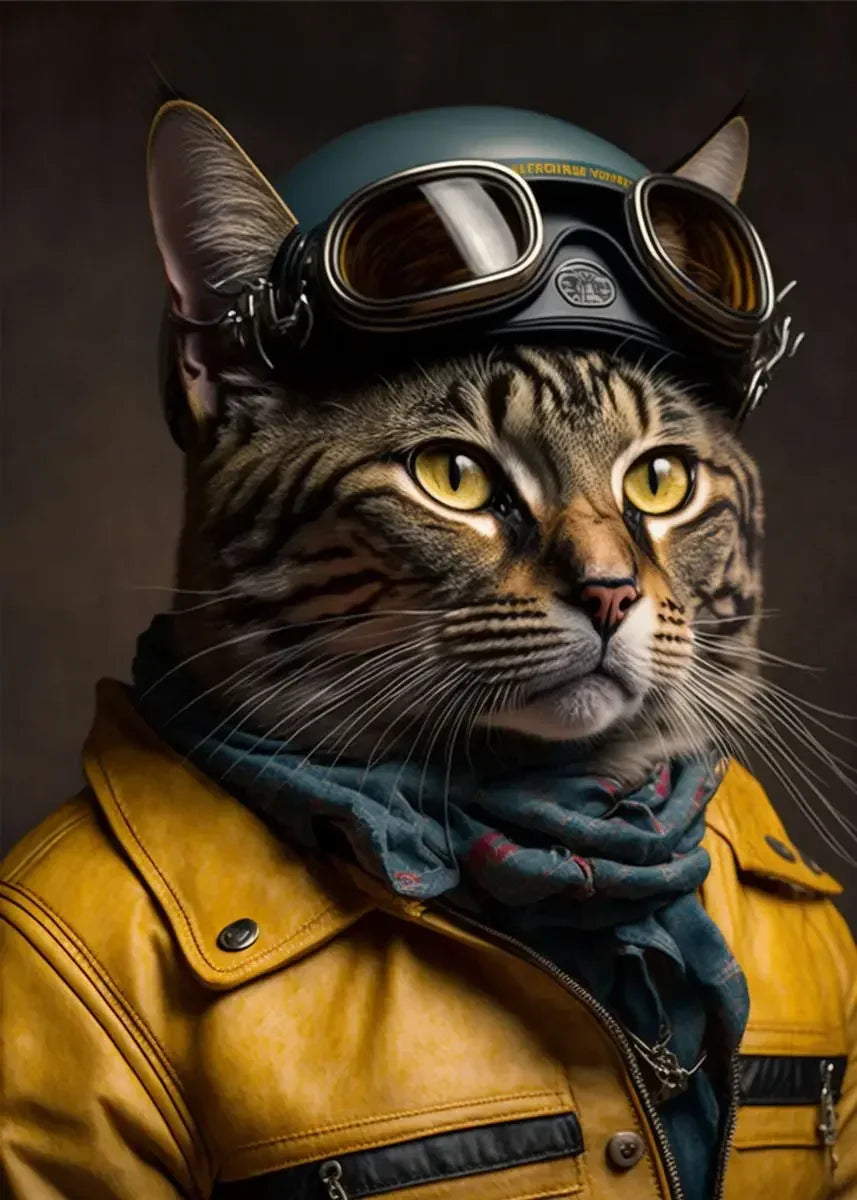 Lustige Tier-Aviator-Poster-Drucke Löwe Tiger Elefant Reh Flugzeug Pilot Leinwandmalerei Wandkunst Für Wohnzimmer Wohnkultur