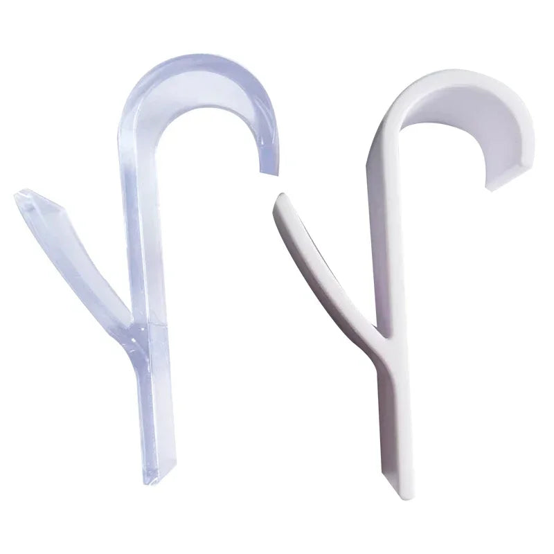 Vielseitige Küchen- & Badezimmerhaken Clips Stauraumregal - Weißer klarer Haken für Handtuchheizkörper, Kleidung, Schals, Haken und mehr
