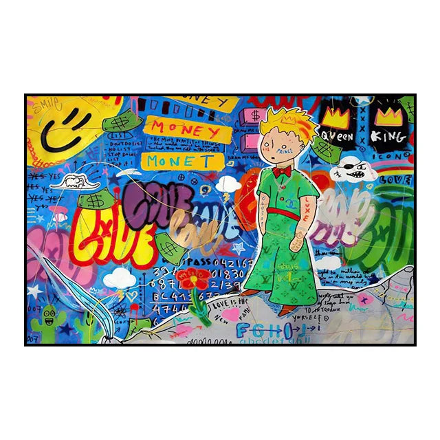 Modern Pop Wall Art Street Graffiti Bus Car Charles Chaplin HD Canvas Nordic Poster Print Home Bedroom Living Room Decoration