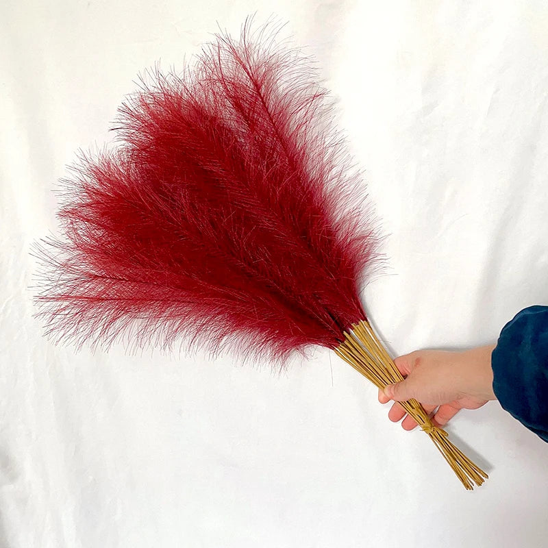 Frendorf | 10 Stück Künstliches Pampasgras – Blaue Fake-Reed-Blumen für Hochzeit, Zuhause, Party und Vasen-Dekoration