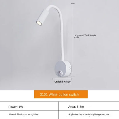 Vielseitige LED-Wandlampe: Modern, Flexibel, Perfekt zum Lesen am Bett