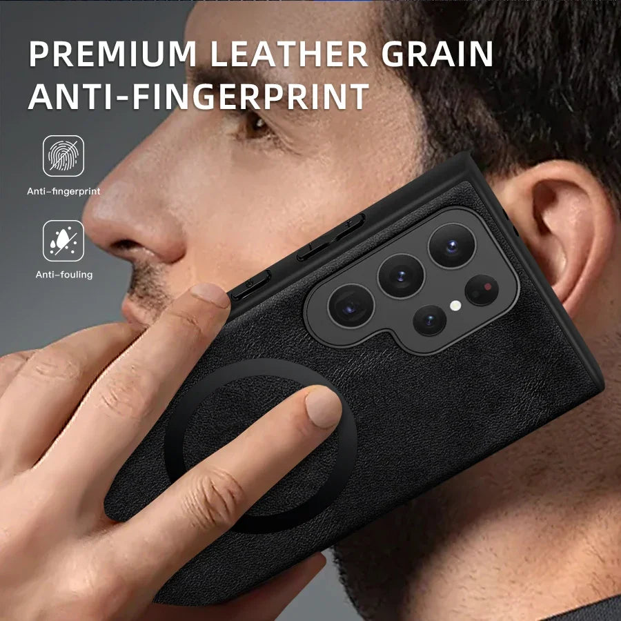 Frendorf | Magnetische Lederhülle für Samsung Galaxy mit Wireless Charging Unterstützung