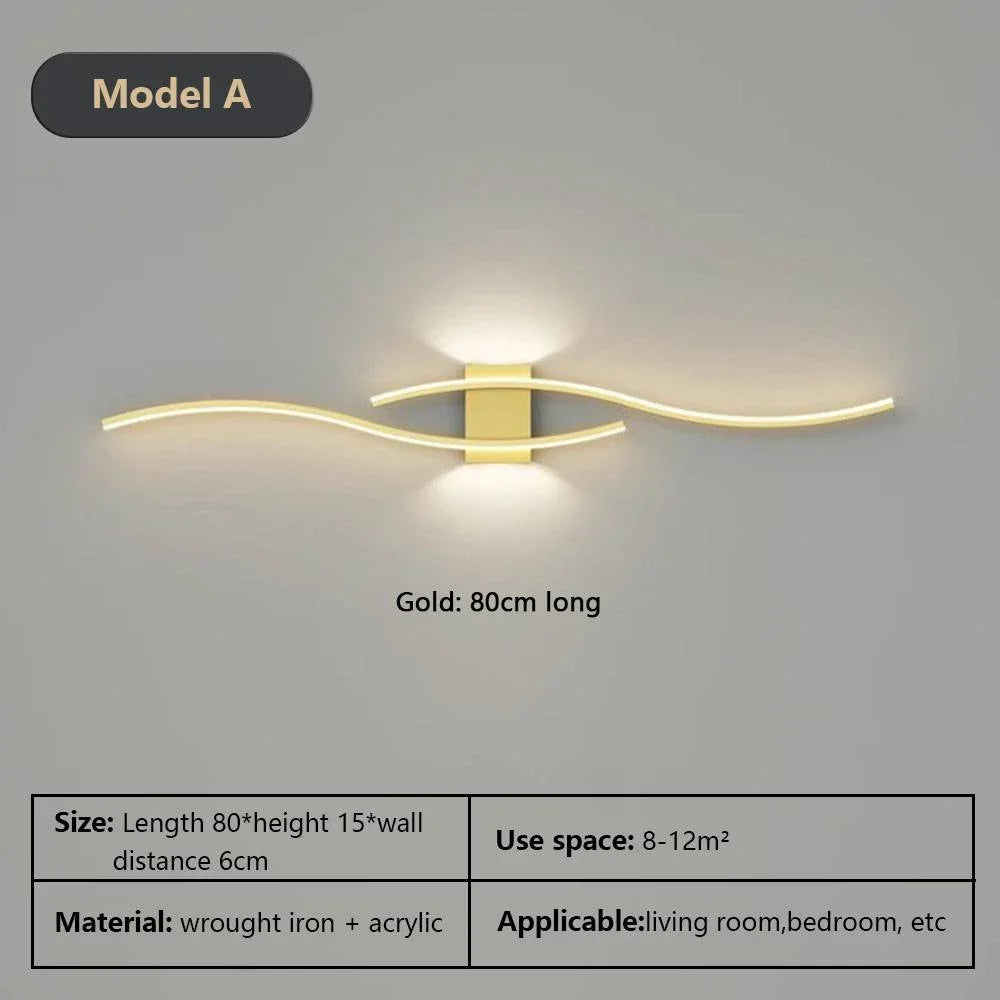 Frendorf | Moderne LED Wandleuchte – Schwarze, weiße und goldene Wandleuchte für Wohnzimmer, Schlafzimmer, Nachttisch und dekorative Beleuchtung