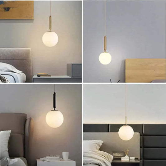 Mid-Century Modern Glas Ball Pendelleuchte