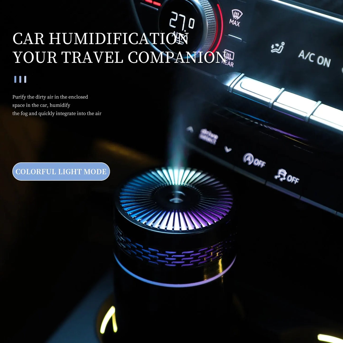 250ML Tragbarer Auto-Luftbefeuchter - USB LED Ätherisches Öl Diffusor