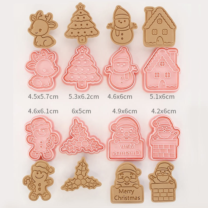 Frendorf | 8Teilig 3D Weihnachtsplätzchen Ausstecher