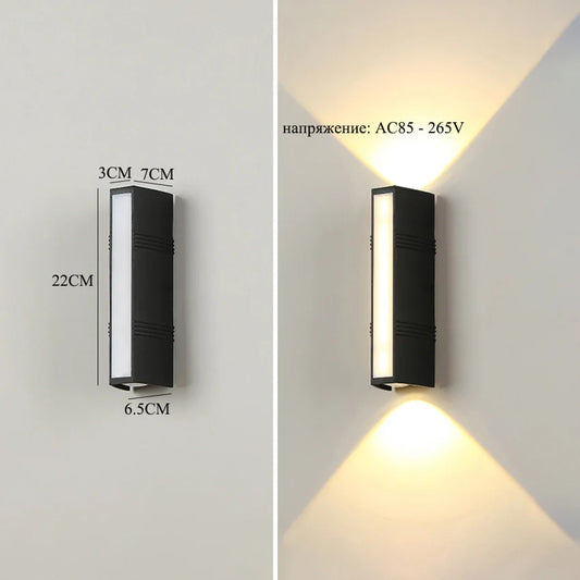 Frendorf | 12W LED wasserdichte Wandlampe – Auf- und Abwärts Außen-/Innen-Aluminium-Wandleuchte, IP65 Schutz für Wohnzimmer, Schlafzimmer, Garten und Außenbereiche