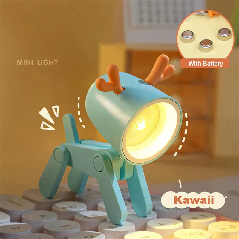 Frendorf | GlowBuddy Niedliche LED Nachtlampe | Mini Haustier Design | Hund, Reh & Dinosaurier | Klapp-Tischlampe für Kinderzimmer