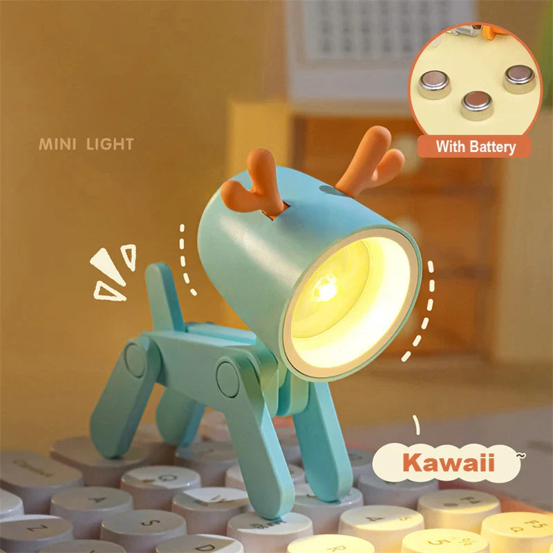 Süße LED-Nachtlampe - Mini-Hund, Hirsch, Dinosaurier Falt-Tischlampe für das Kinderzimmer