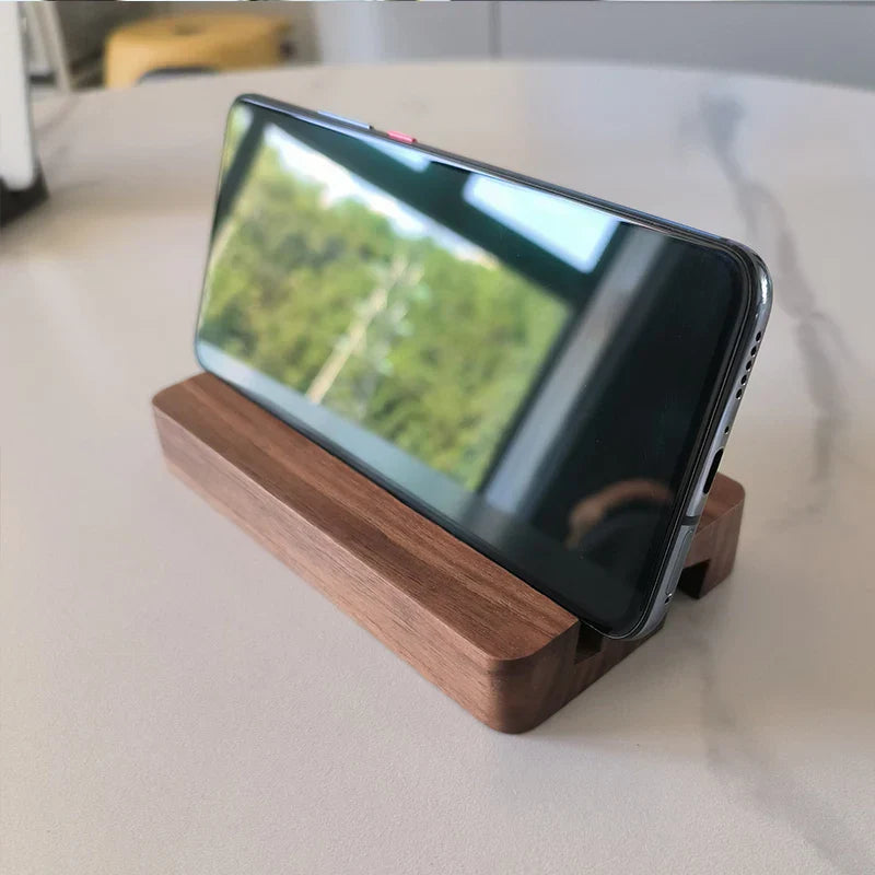 Frendorf | Universeller Tischständer aus massivem Holz für Mobiltelefone und Tablets - Wohnaccessoires