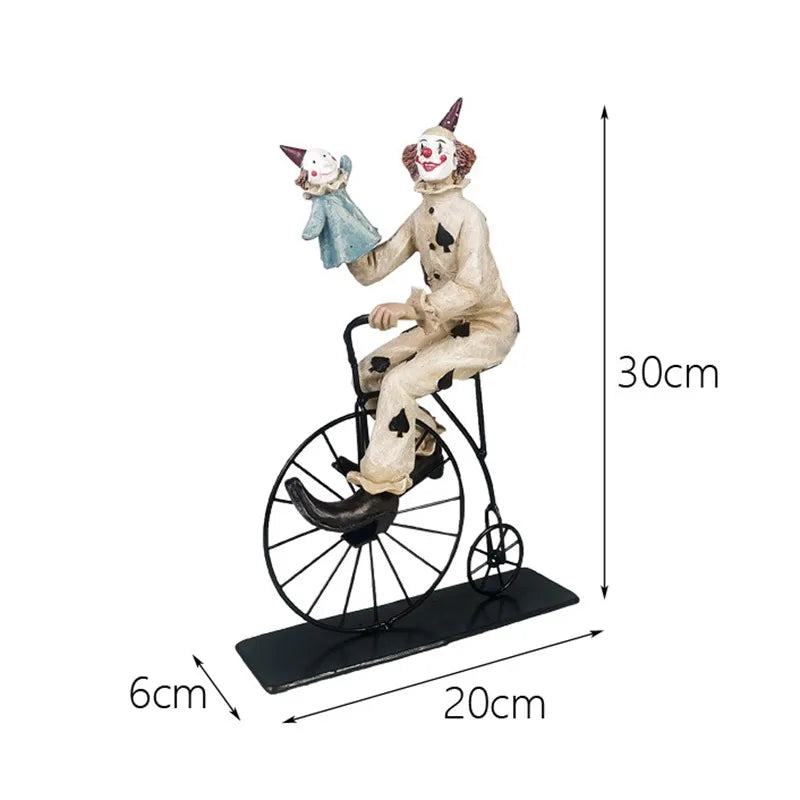 Vilead Zirkusclown Statue Joker Figurine Buffoon Puppe Sammlung Wohnzimmer Innendekoration Wohnungsdesign Bürotisch Dekor