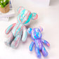 Graffiti Painted Fluid Violent Bear White Body Ornaments DIY Handmade Personalized Model Home Desktop Decoration Accessories New