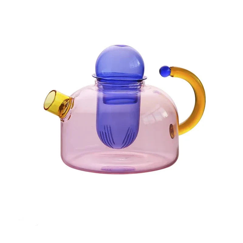 Kontrastierende Farbe Glas Teeset