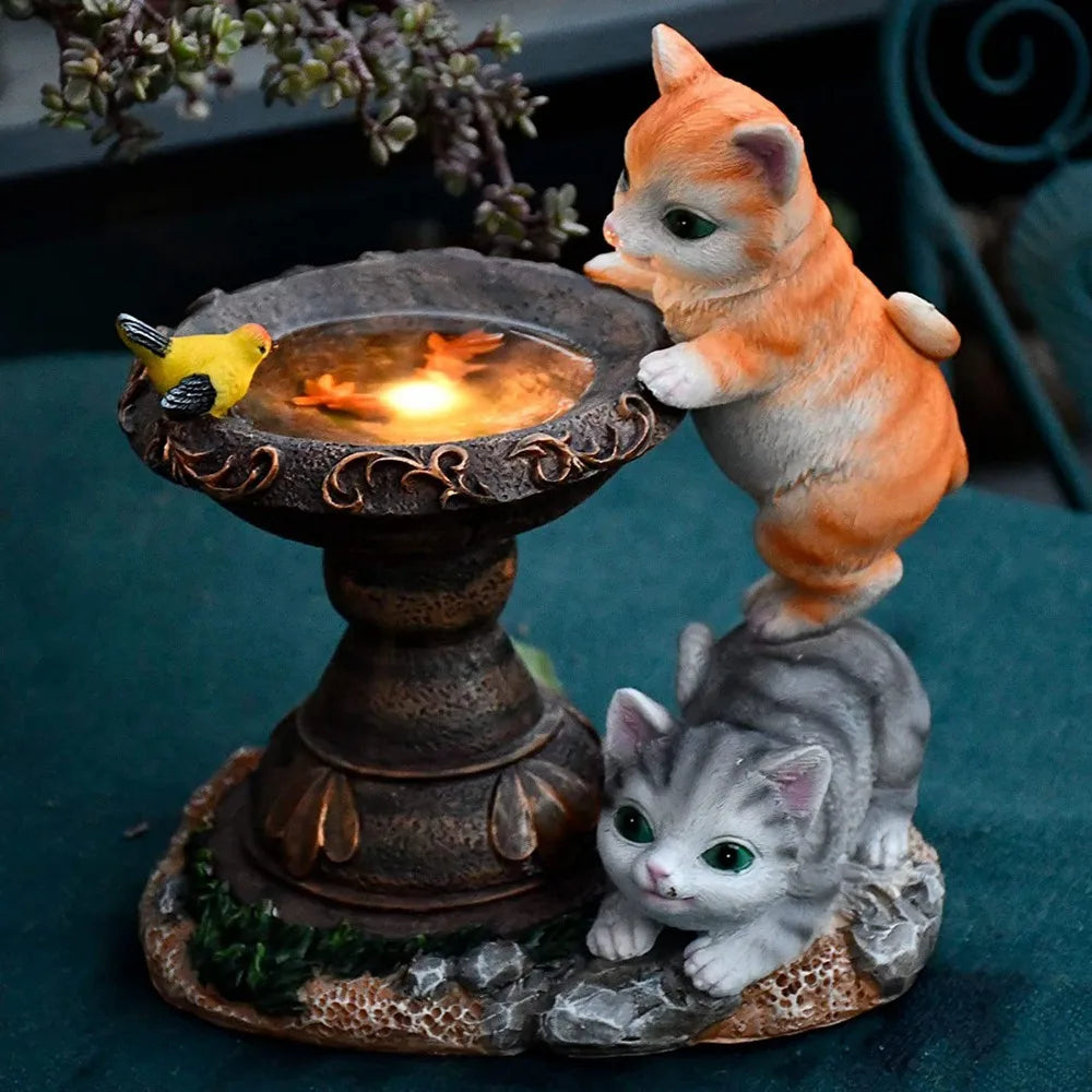 Frendorf | Butterfly Catcher Katze Harz Dekorative Lampe