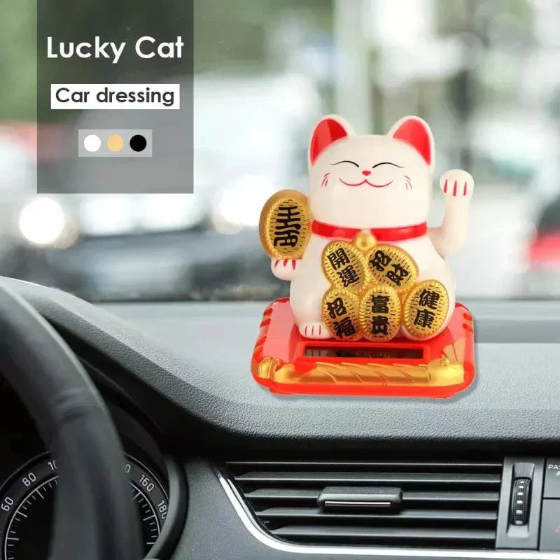 Frendorf | LuckyMiko Chinesische Glückskatze | Winkende Katze mit Beweglichem Arm | Feng Shui Dekoration für Zuhause & Büro | Symbol für Wohlstand
