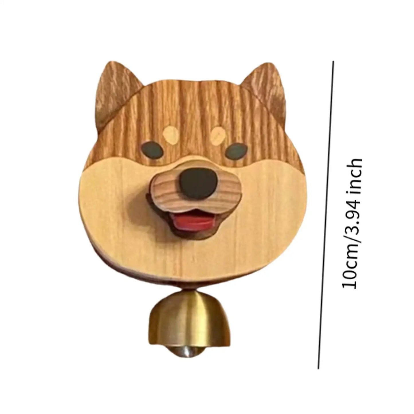 Frendorf | Verspielt Shiba Hund Gesicht Holz Klingel
