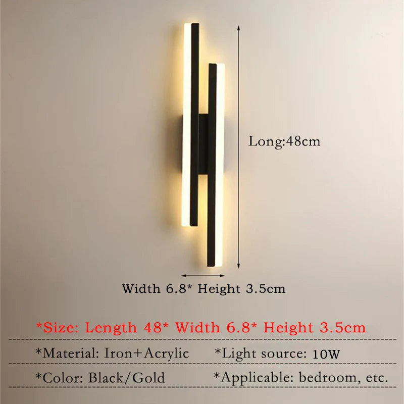 Moderne LED-Wandlampe: Schwarz/Gold Acryl Raumdekoration Licht