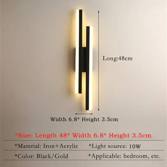 Moderne LED-Wandlampe: Schwarz/Gold Acryl Raumdekoration Licht