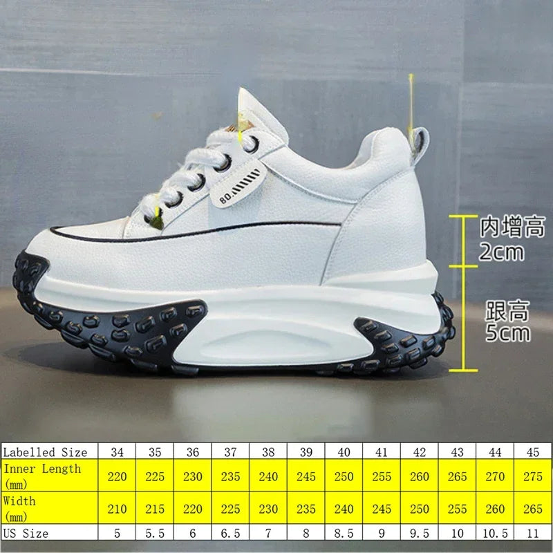 Frendorf | 7 cm Plateau-Keilsneakers aus Leder