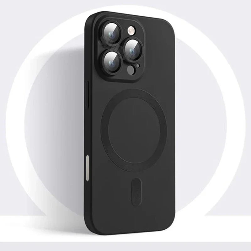 Frendorf | Luxuriöse matte schwarze MagSafe iPhone-Hülle