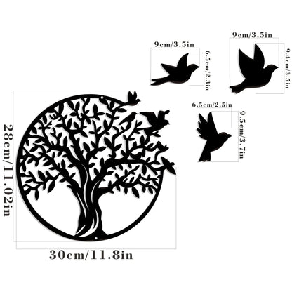 Nature's Harmony Wanddekoration – Baum und Vögel