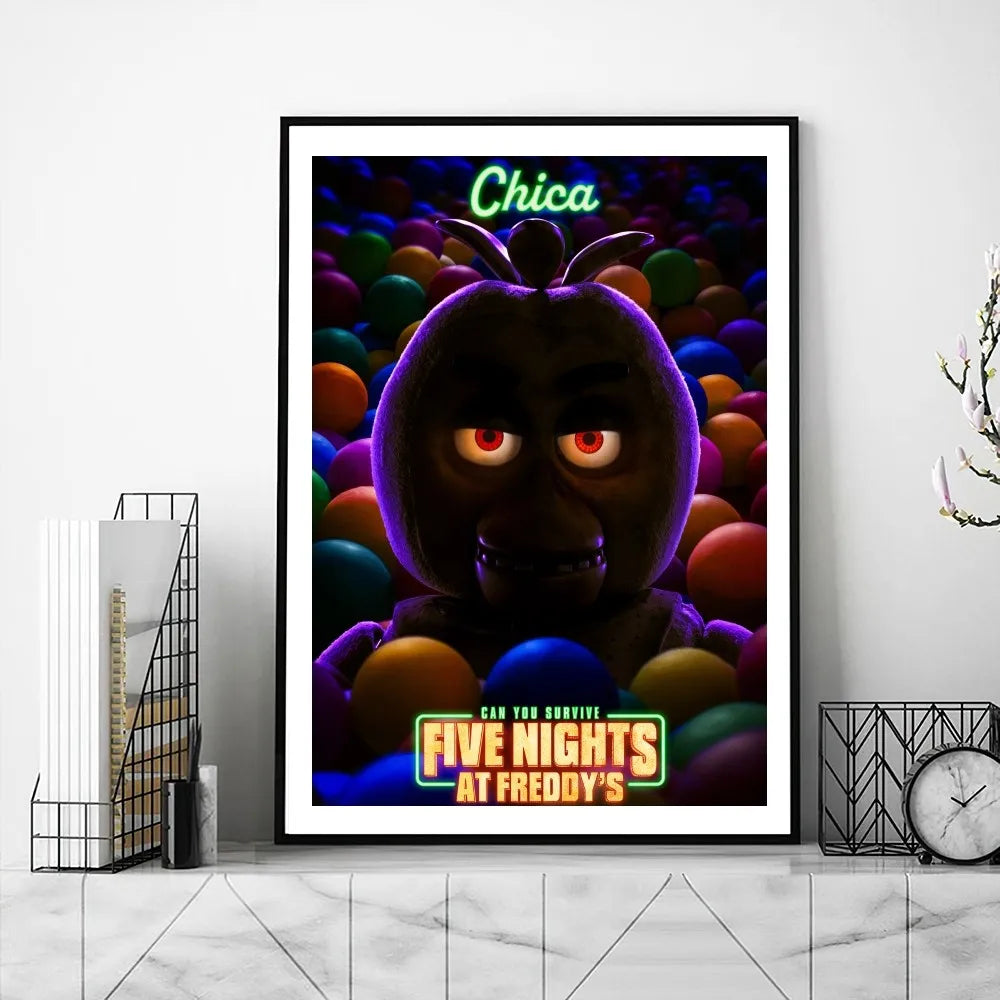 New FNAF Movie Poster Gallery Prints Painting Wall Canvas Pictures Living Room Sticker