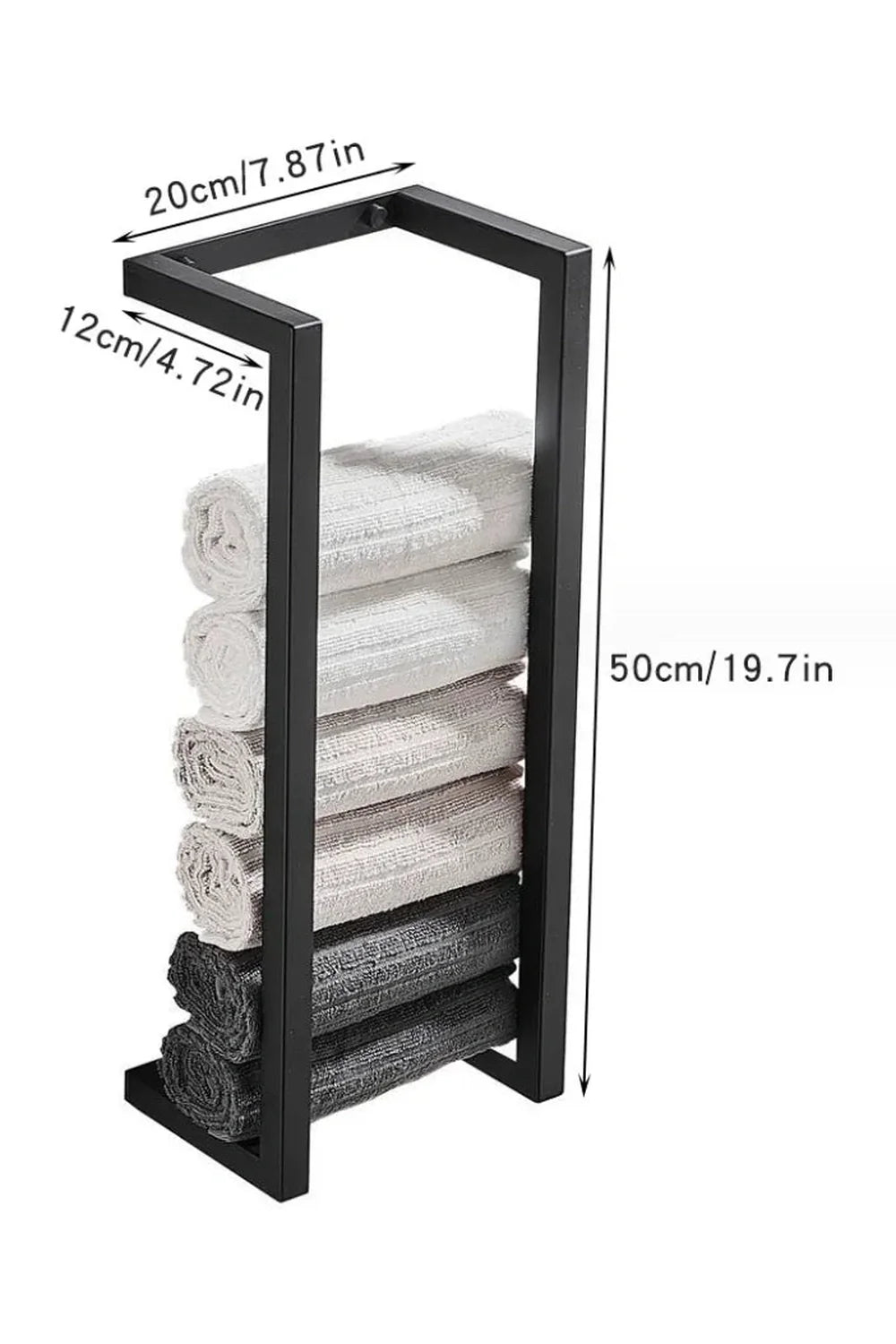 Schlanke schwarze Badezimmerablage