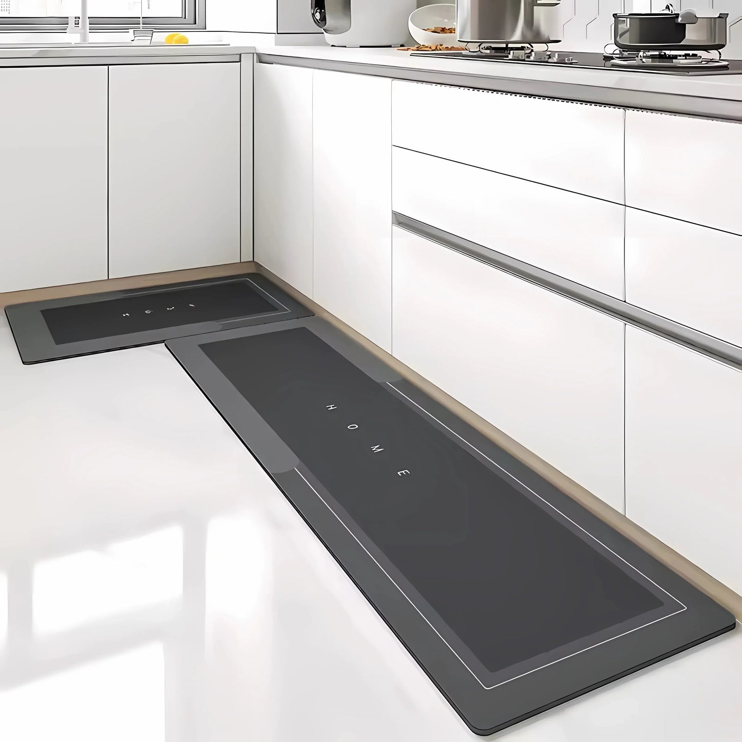 2PCS Küchenbodenmatte Diatom Mud Pad Super Absorbierend Badezimmermatte Rutschfester Teppich Küchenmatten Abwischbar Waschbar Lange Streifenmatte