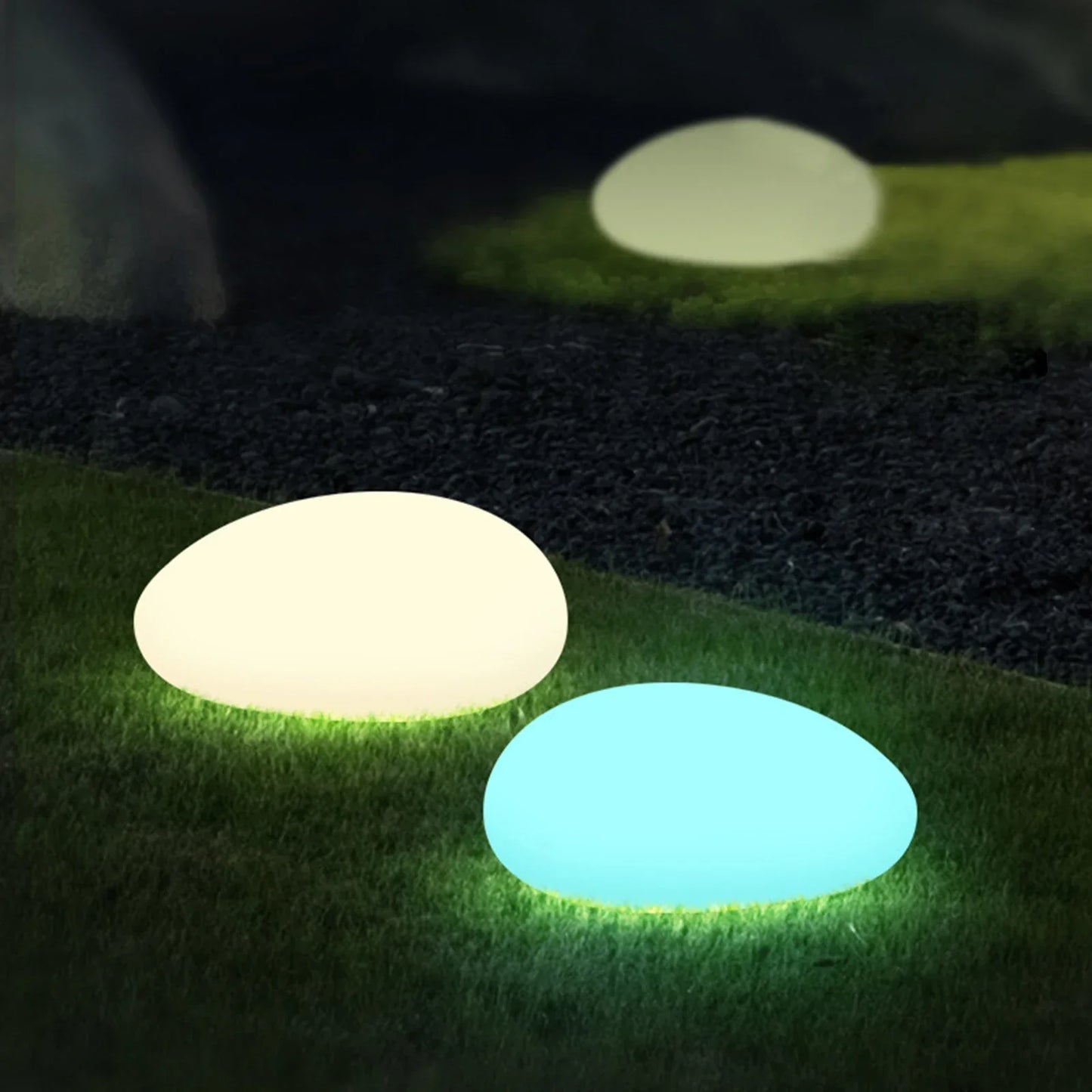 Frendorf | SunStone Solar Gartensteine | LED-beleuchtete Terrassensteine | Solarbetrieben | Nachhaltige Beleuchtung für draußen
