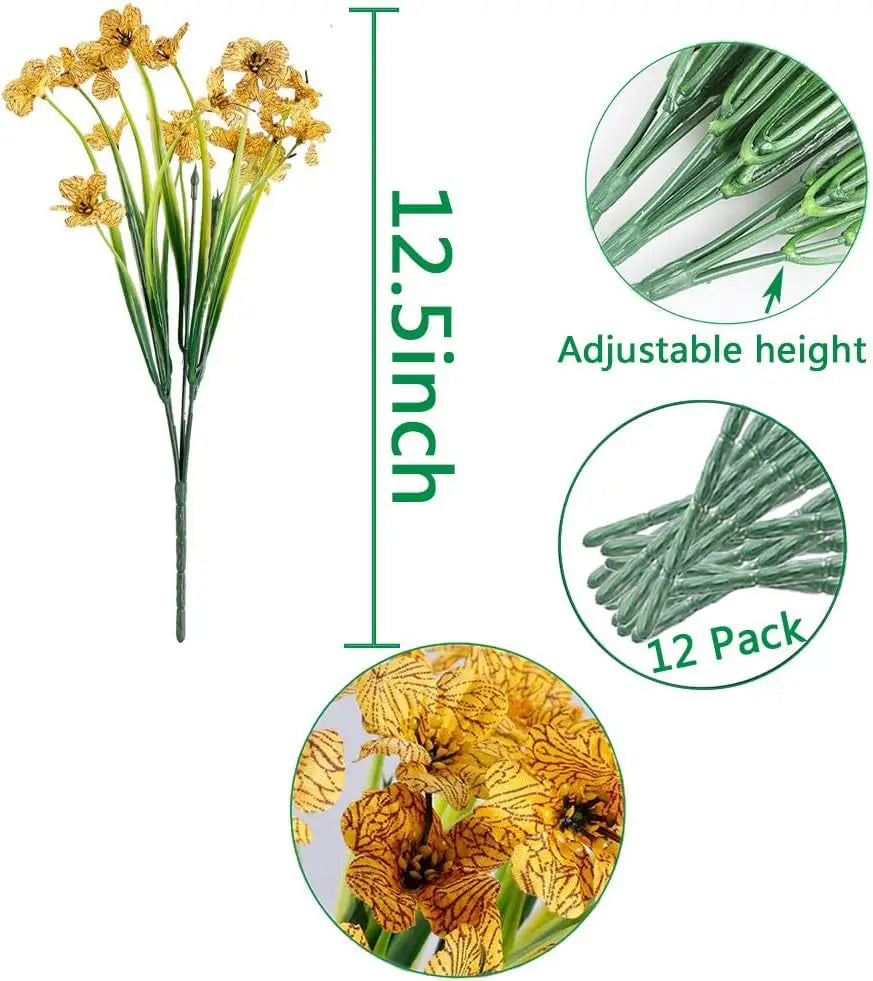 Frendorf | 2/6/10 Bundles Außen Künstliche Blumen – UV Beständige Falsche Seide Blumen für Garten, Veranda und Außen Dekor