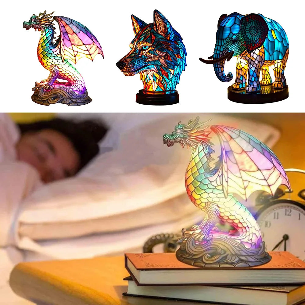 Frendorf | CrystalGlow 3D LED Glaslampe | Tierisches Design | Dekorative Tischleuchte | Stimmungslicht für Zuhause