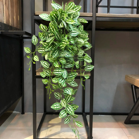 Frendorf | 100CM Kunstpflanze Grüne Tropenranke – Fake Rattanblätter Girlande für Wohn- & Gartendekoration, Junggesellinnenabschied & Außenanwendung