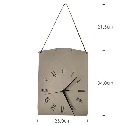 Frendorf | TimeHaven Moderne Wanduhr | Retro Skandinavisches Design mit Lederdetails | Stilvolle Wohnkultur & Café Dekoration